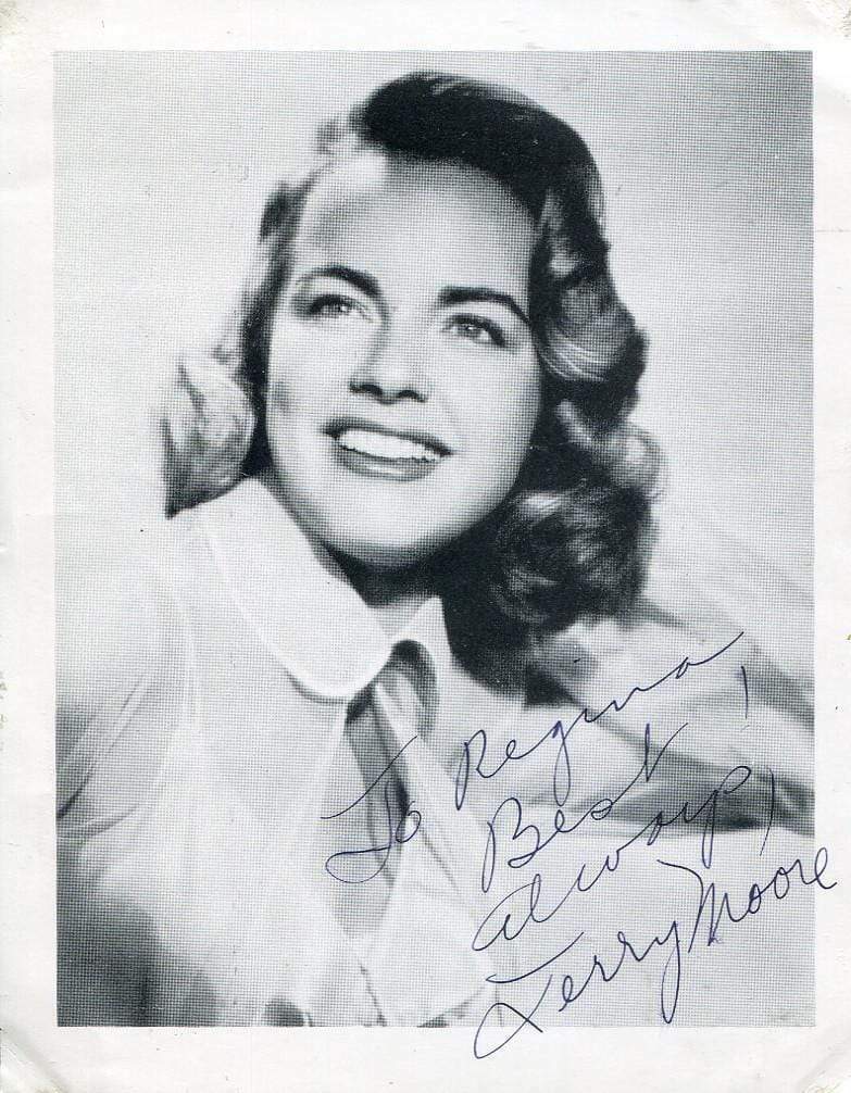 Terry Moore autograph, American ACTRESS, signed Photo Poster painting