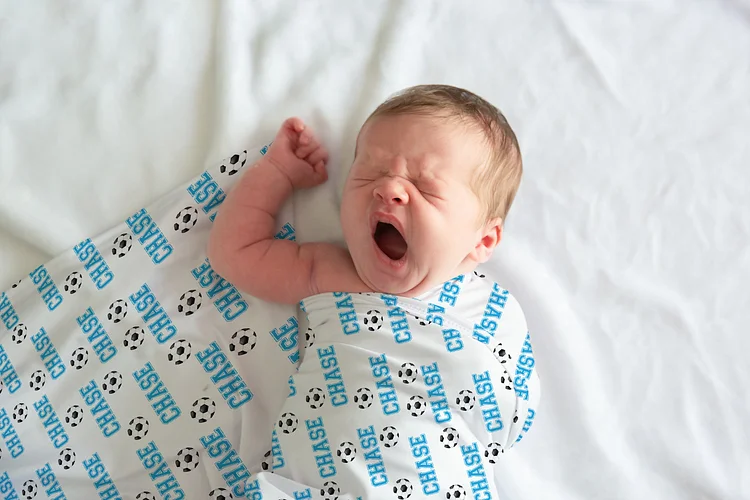 Personalized Soccer Baby Swaddle Newborn Swaddle Blanket Set|Set25