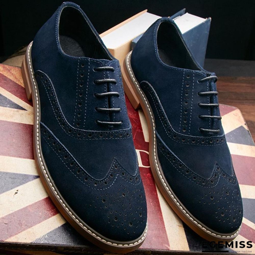 Men's Business Classic Suede Brogue Shoes | EGEMISS