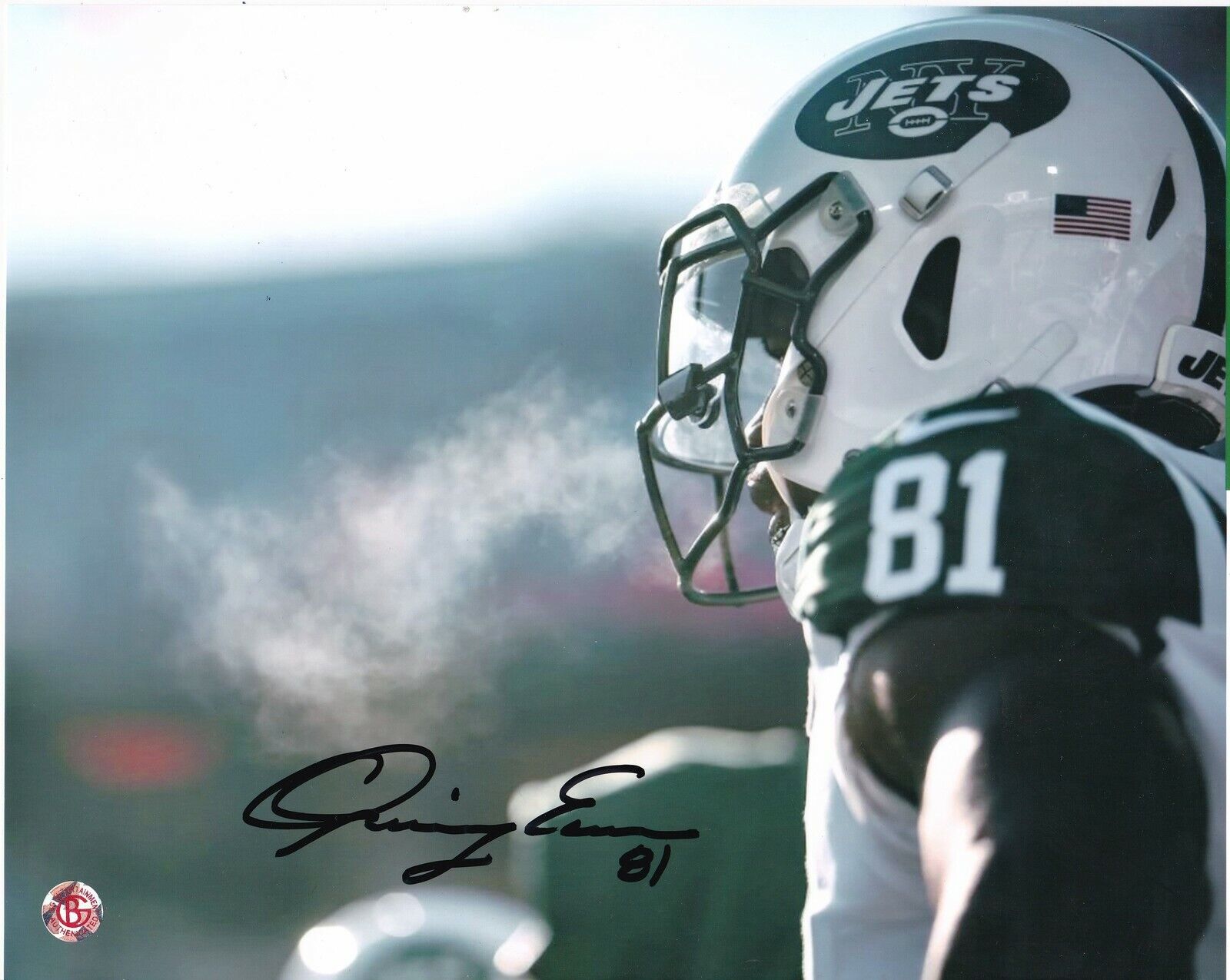 QUINCY ENUNWA NEW YORK JETS ACTION SIGNED 8x10