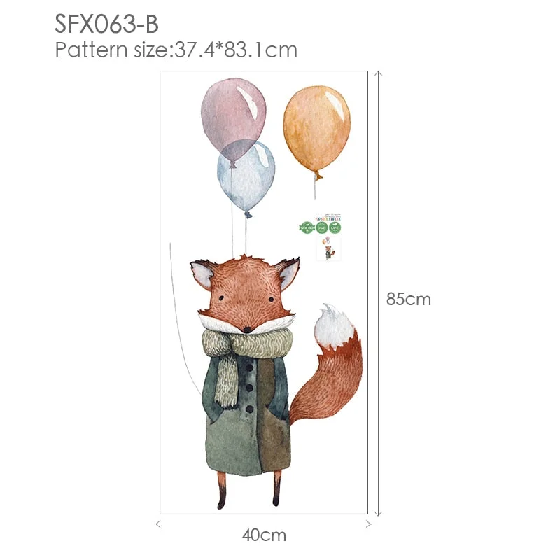 Animal Cartoon Wall Stickers For Kids Rooms Balloon Bunny Decorative 3D Wall Stickers For Children Rooms Large Kids Wall Decals