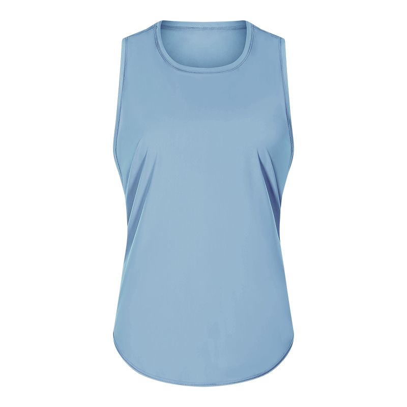 Frosty cyan sleeveless exercise shirts on sale
