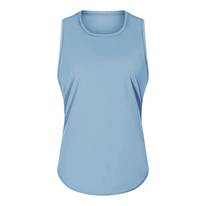 Frosty cyan sleeveless exercise shirts on sale