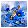 Diamond Painting-DIY Full Round Drill Blue Sparrows on Flowers