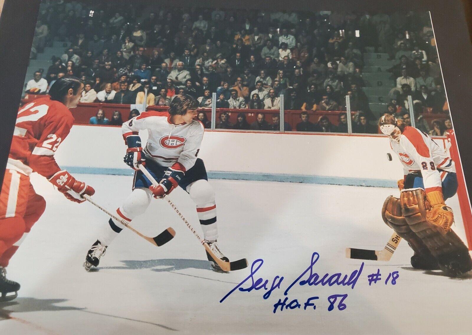 Signed 11X14 SERGE SAVARD Montreal Canadiens Autographed Photo Poster painting - COA