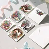 6PCS Diamond Painting Girl Greeting Cards Postcards with Envelopes