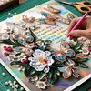 Framed Diamond Painting - Special Shaped - Butterfly Flower (25x25cm)