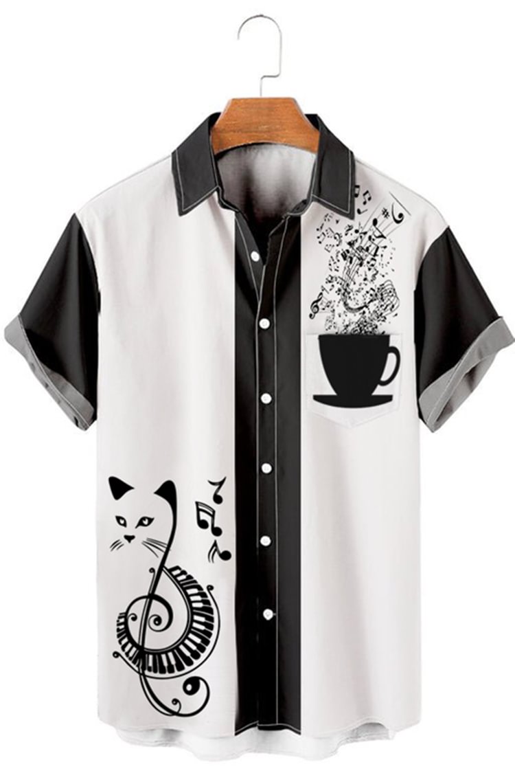 Cartoon Pattern Casual Short Sleeve Shirt
