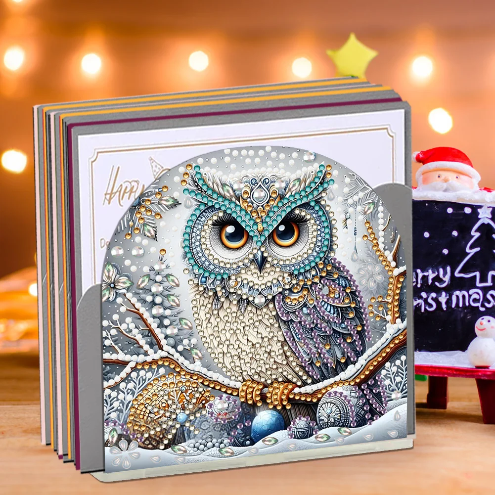 DIY Acrylic Owl Diamond Painting Paper Towel Holder for Home Art Crafts