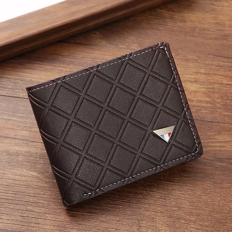 Men’s Lingge Pu Leather Open Wallets