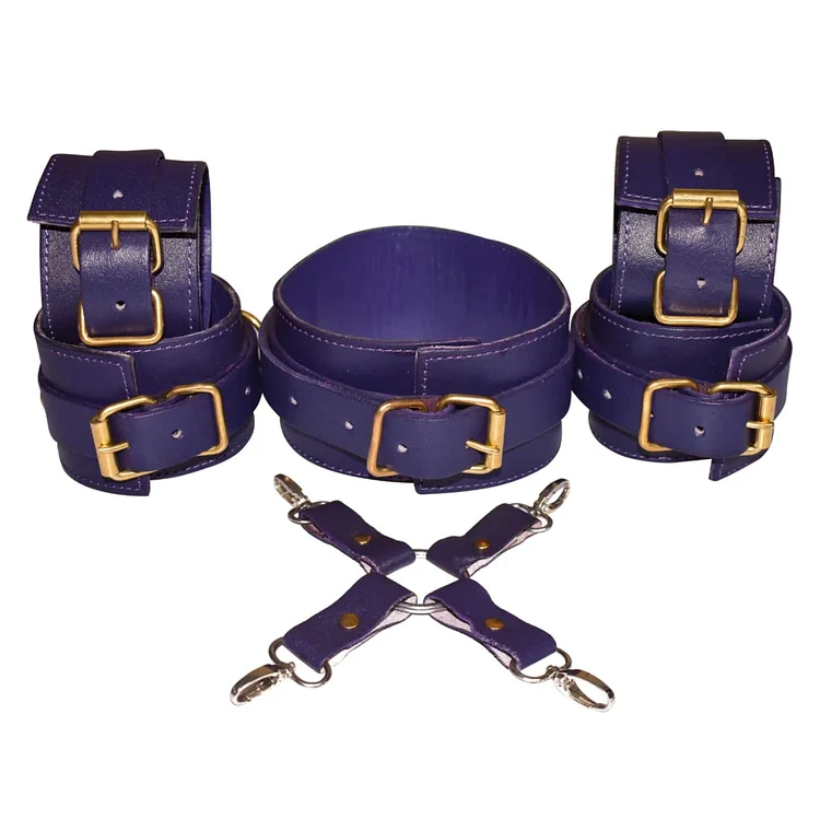 pornhint Pornhint Ouch! Plush Leather Handcuffs Purple