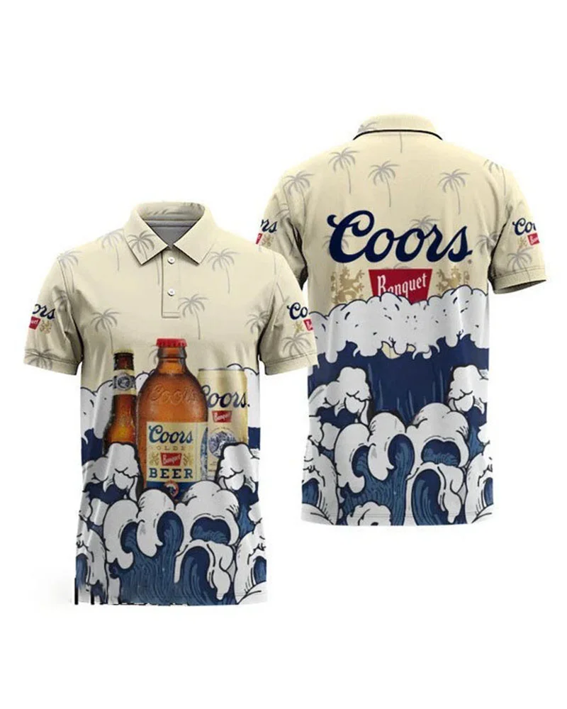 Men's Casual Summer Waves Polo Shirt03
