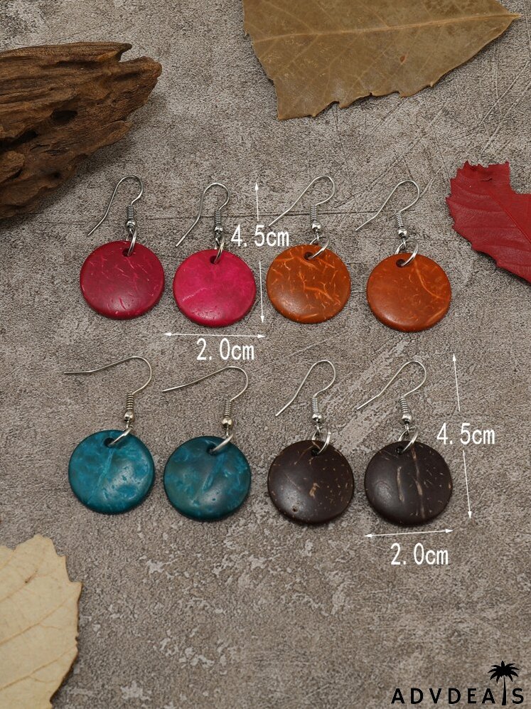4pairs Round Drop Earrings