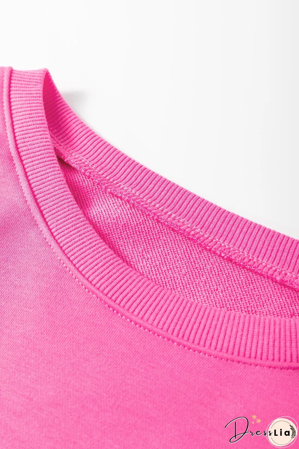 Sachet Pink Mixed Print Patch Drop Shoulder Pullover Top