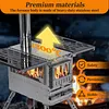 [US Local Warehouse] Camping Stove Wood Burning Tent Stove Portable Pellet Stoves with Chimney Pipe