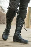 Men's Medieval Knee High Boots Cross Strap Lace Up Tall Shoes 