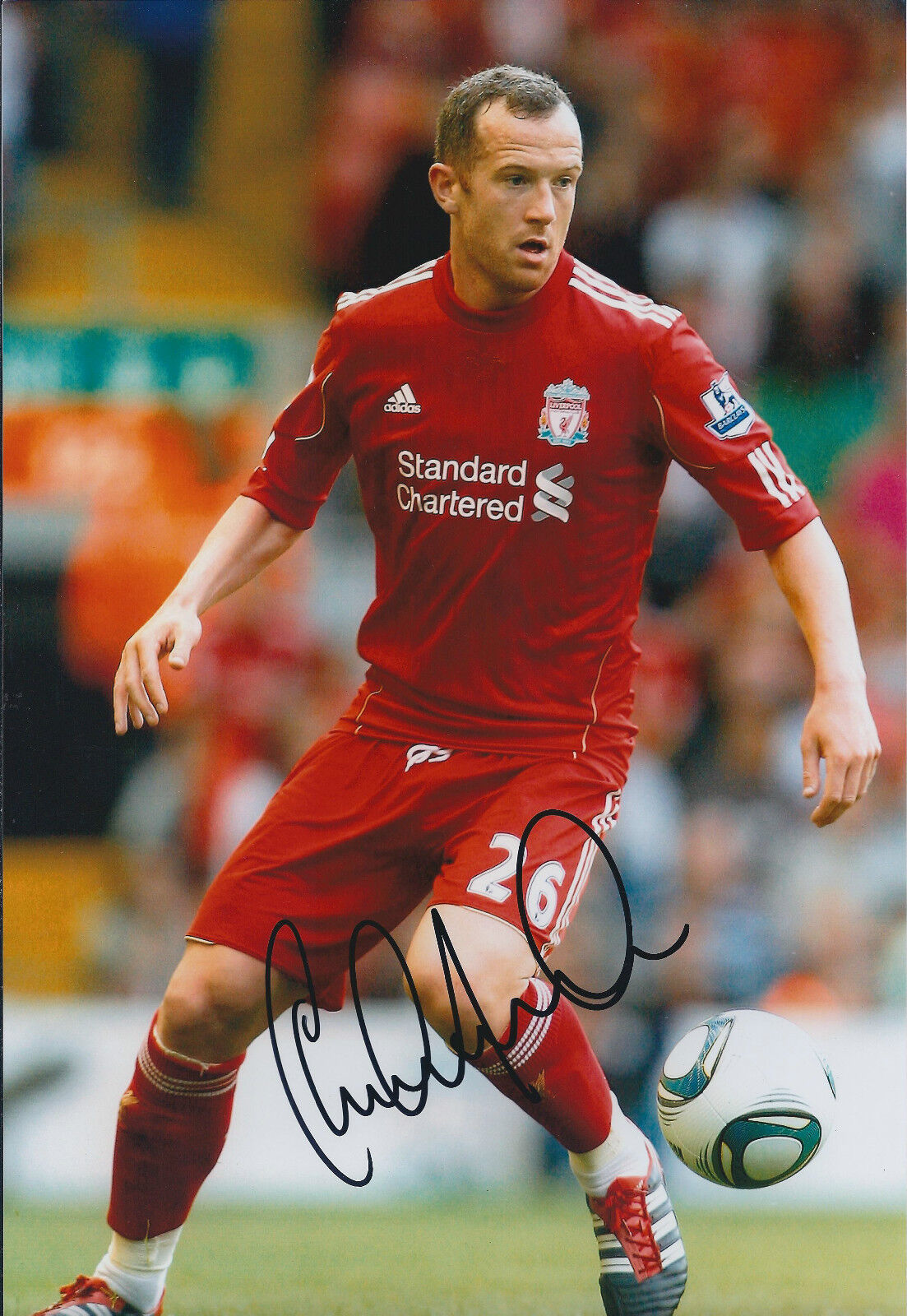 Charlie ADAM SIGNED Liverpool FC 12x8 Photo Poster painting AFTAL LFC Genuine AUTHENTIC