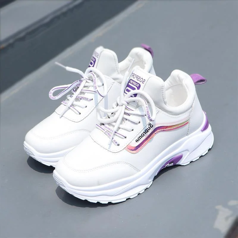 Yyvonne Women's Platform Sneakers White Vulcanized Shoes Casual Fashion Basket Female All-match 2021 Thick Bottom Autumn Winter Lace-up