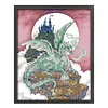 >SALE<Embroidery Cotton Thread 14CT Print Castle Guardian Cross Stitch Kit 40x49cm