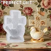 3D Rose Cross & Peace Dove Silicone Candle Moulds Decorative Crafting Tool DIY Handmade Faith Candles Moulds Reusable Sacred Rose Vine Mould for Anniversary/Religious Ceremony