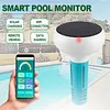 7-in-1 Digital Pool Water Tester WiFi PH and Salinity Temperature EC ORP Floating Chlorine Tester for Swimming Pools Hot Tub Jacuzzi Spa (No Calibration Fluid)
