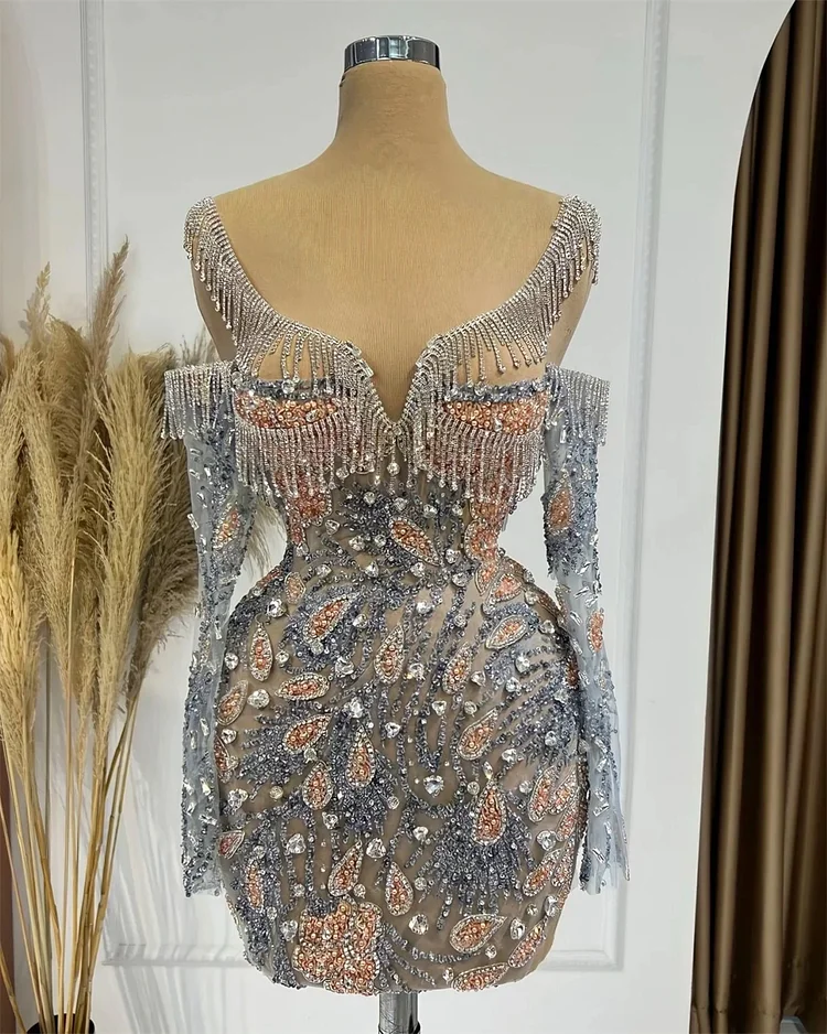 Sexy Sequined Fringe Mini Dress