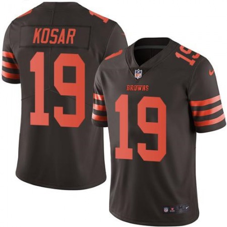 Browns #19 Bernie Kosar Brown Men's Stitched NFL Limited Rush Jersey