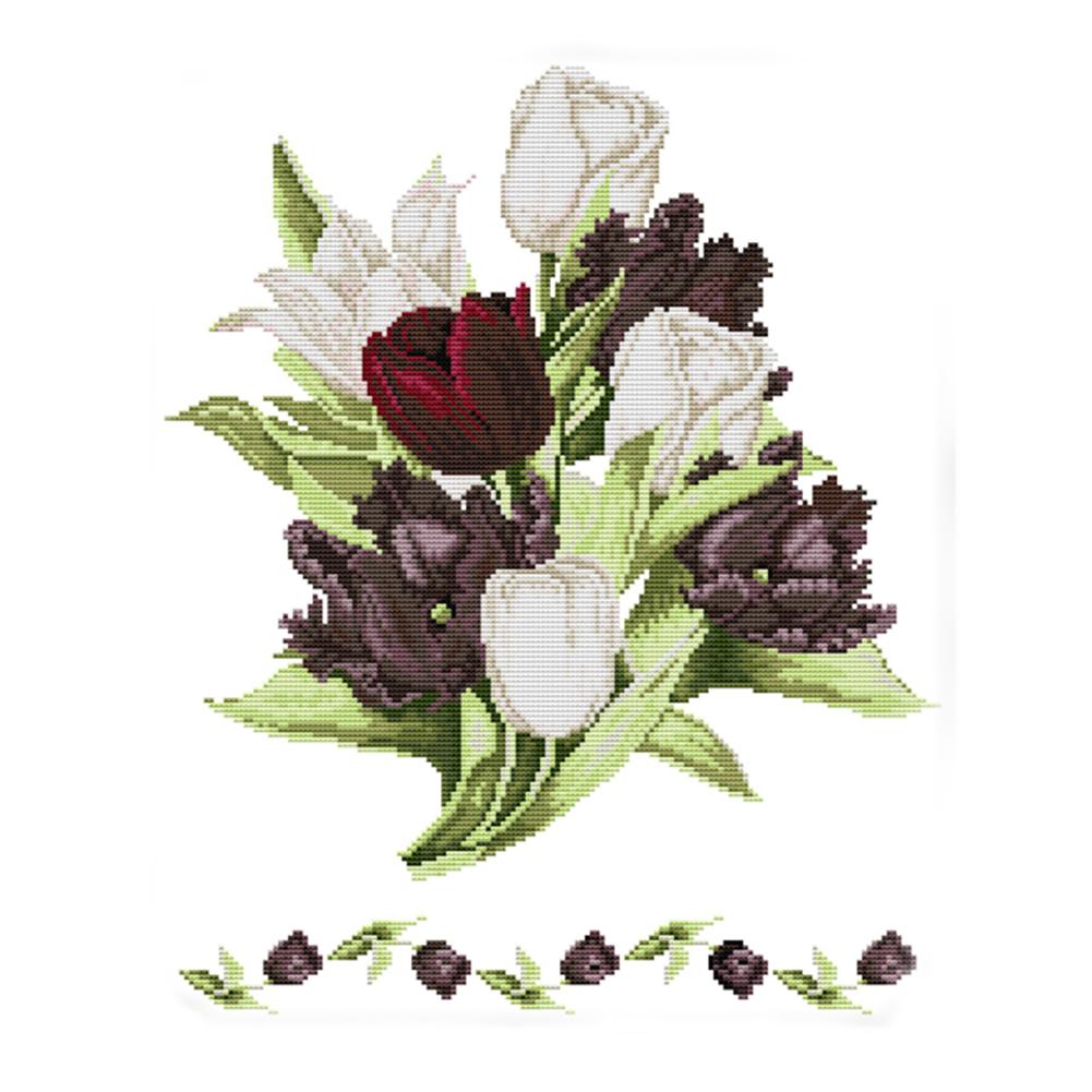 

Purple Tulip - 14CT Stamped Cross Stitch - 44*37cm, 501 Original