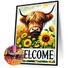 Diamond Painting-DIY Full Round Drill Sunflower Highland Yak