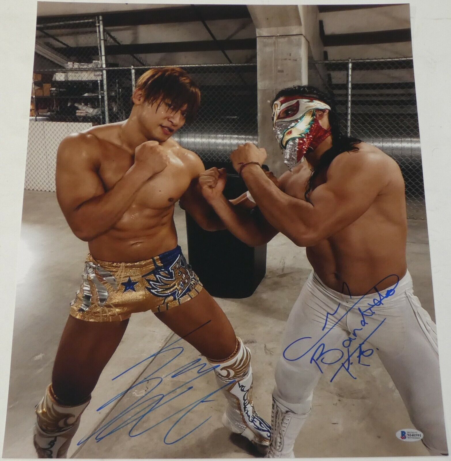 Bandido & Kota Ibushi Signed 16x20 Photo Poster painting BAS COA All In New Japan Pro Wrestling