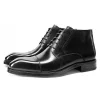Classic Mens Black Leather Dress Boots Business