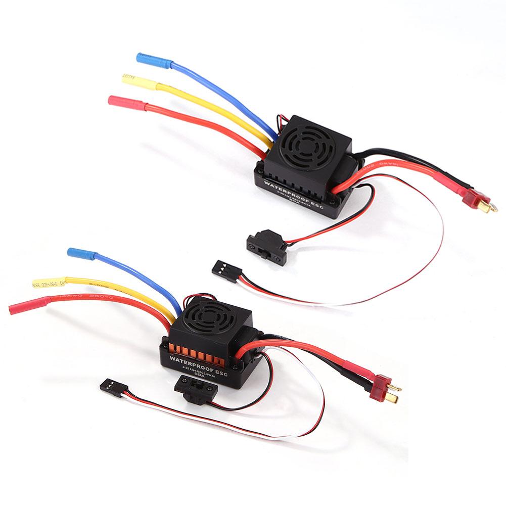 

60A Waterproof Brushless Motor Brushless Speed Controller Sensorless ESC, Black, 501 Original