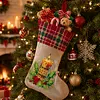 DIY Diamond Painting Christmas Stockings Hanging Ornaments Large Capacity Xmas Socks Pendant Wear Resist Candy Gift Storage Bags for Family Christmas Holiday Party Decoration (Christmas candles)