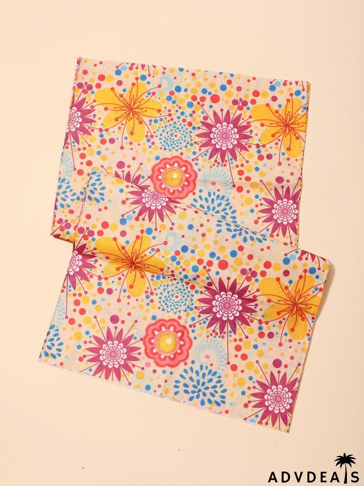 Floral& Polka Dot Print Neck Gaiter
