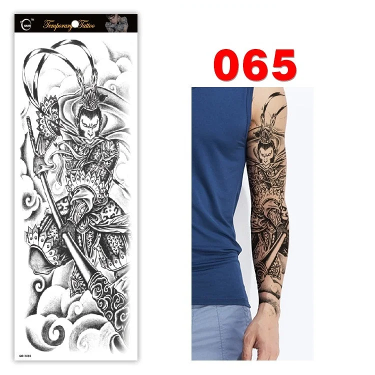 Full Arm Series Temporary Tattoo Full Arm Tattoo Sticker Lasting Waterproof Sweat Flower Arm Full Arm Tattoo Big Picture Sticker