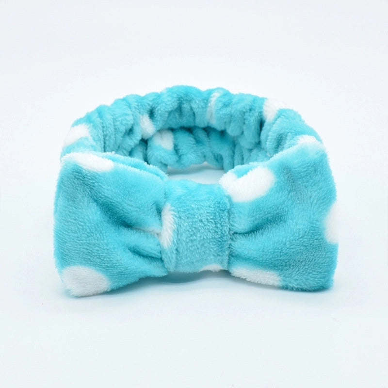 Fashion Stripe Polka Dots Flannel Bowknot Hair Band 1 Piece