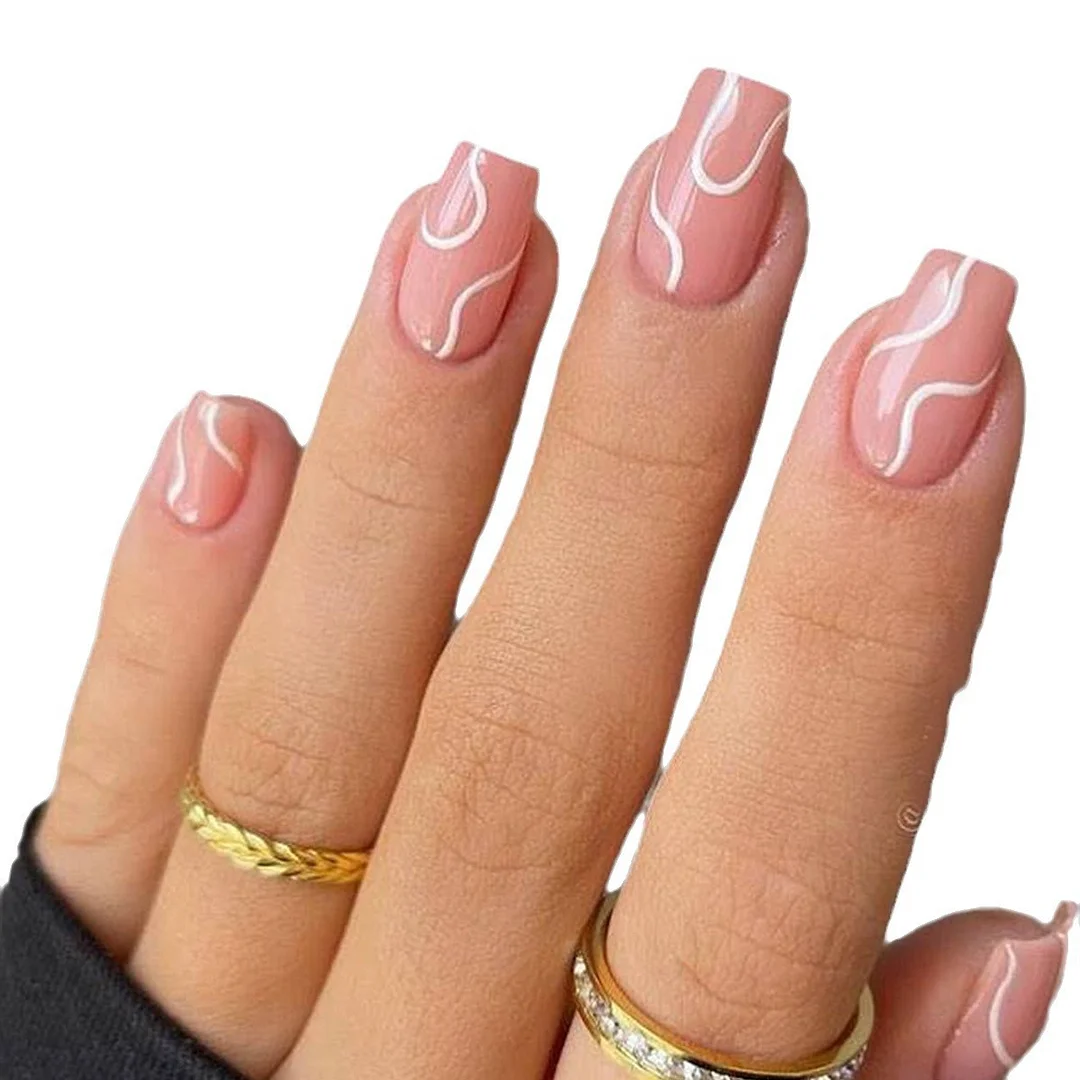 Churchf Wear Nail Line Art Nail Coloring Fake Nails Press On Nail Wear Nails