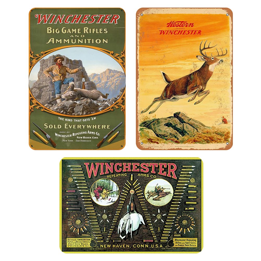 3PCS Winchester - Vintage Metal Signs Set - 20*30cm - Western