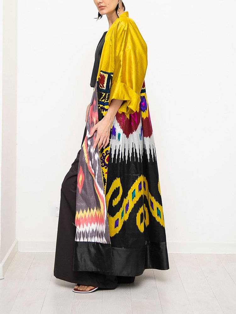 Noble printed women roll sleeve cardigan abaya [PRE-ORDER]