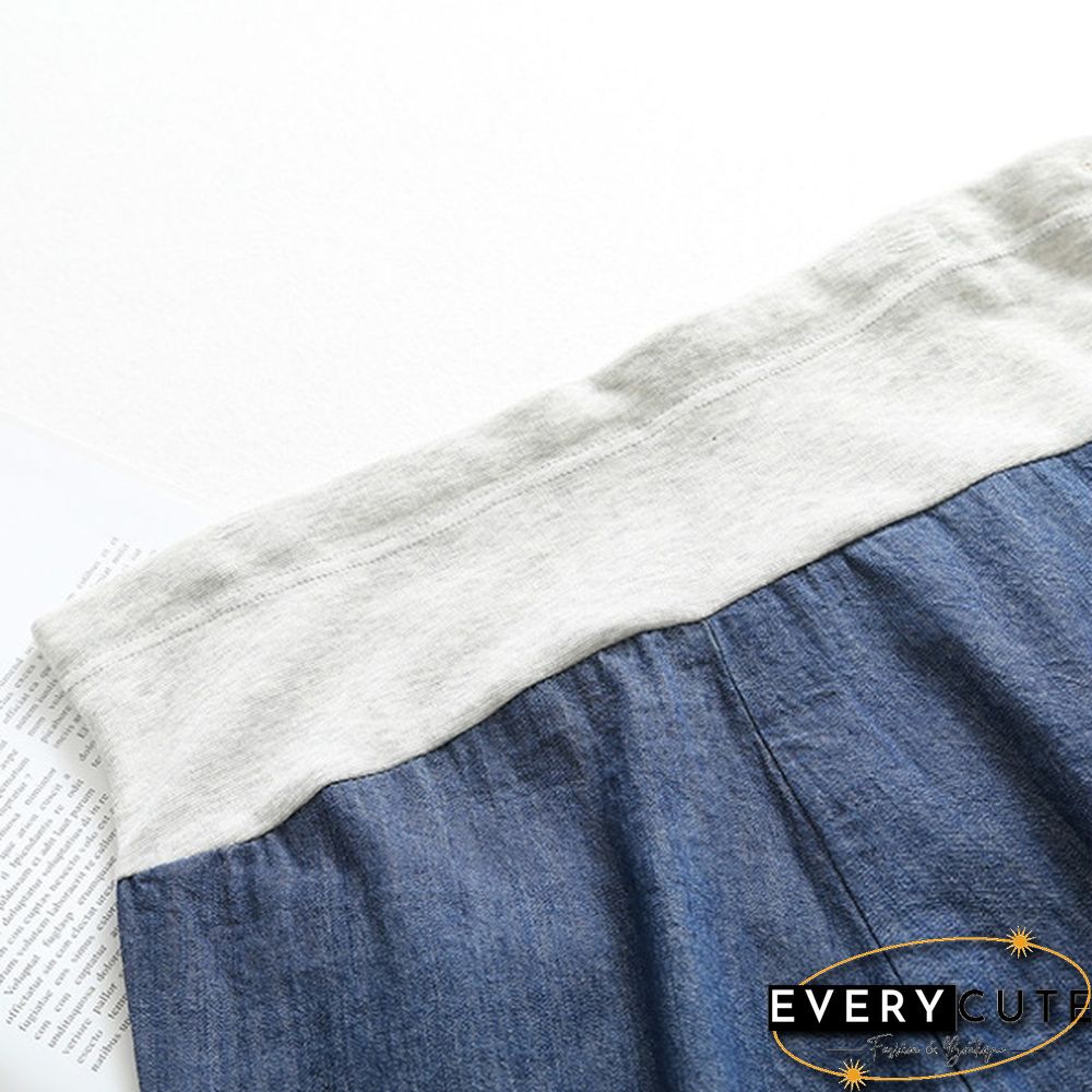 Maternity Pregnancy Women Pregnant Summer Denim Shorts Over Bump Pants Casual