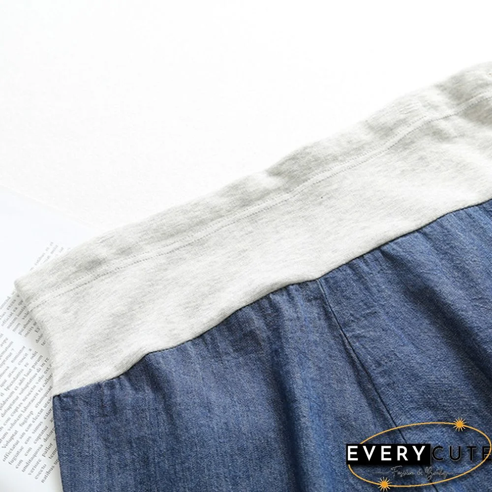 Maternity Pregnancy Women Pregnant Summer Denim Shorts Over Bump Pants Casual