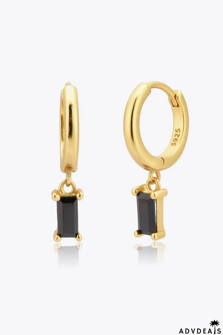 Zircon Huggie Drop Earrings