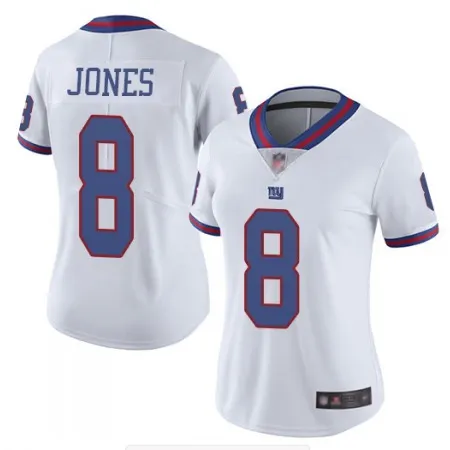 Women's New York Giants #8 Daniel Jones White Color Rush Limited Stitched NFL Jersey(Run Small)