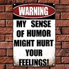 Warning My Sense Of Humor Might Hurt Your Feelings - Vintage Metal Signs(8*12Inch) - Warning