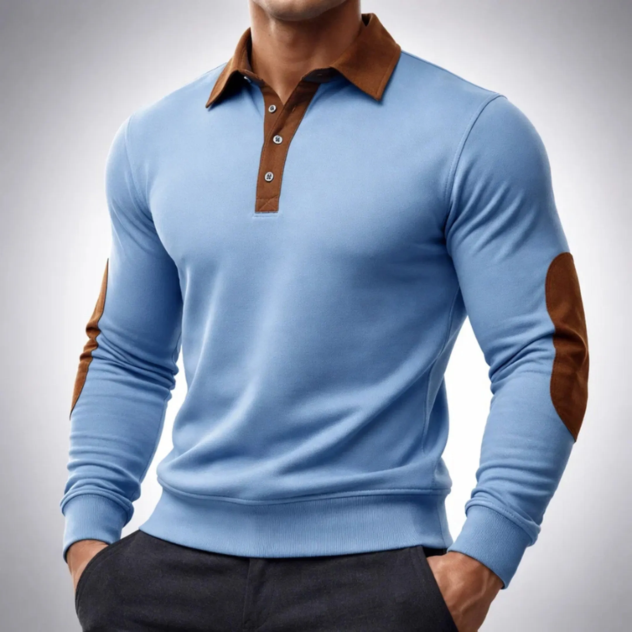 Men's Cotton Long-Sleeve Polo Pullover &ndash; Smart-Casual Knit