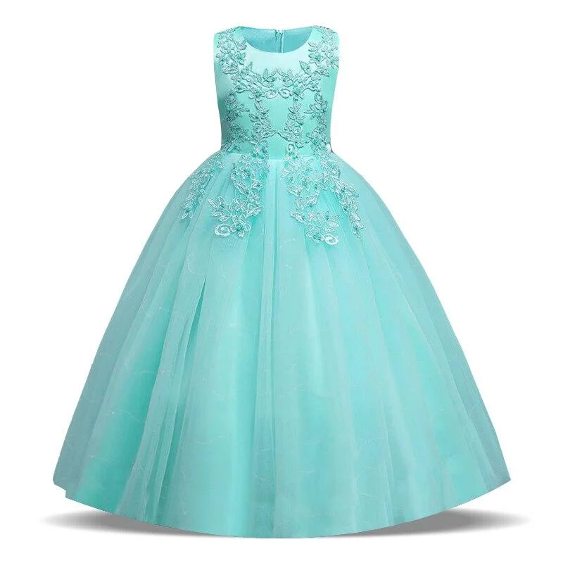 2021 Summer Bridesmaid Dress Kids Dresses For Girls Children Long Princess Dress Wedding Vestidos Girl Party Dress 4 10 12 Years