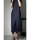 High-end Light Luxury French Romantic Knee-length Ice Silk Short-sleeved Drape Dress