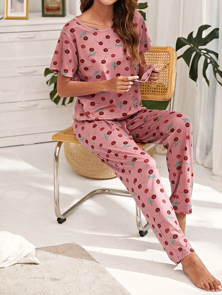 Short Sleeve Loungewear Pajamas 2pcs