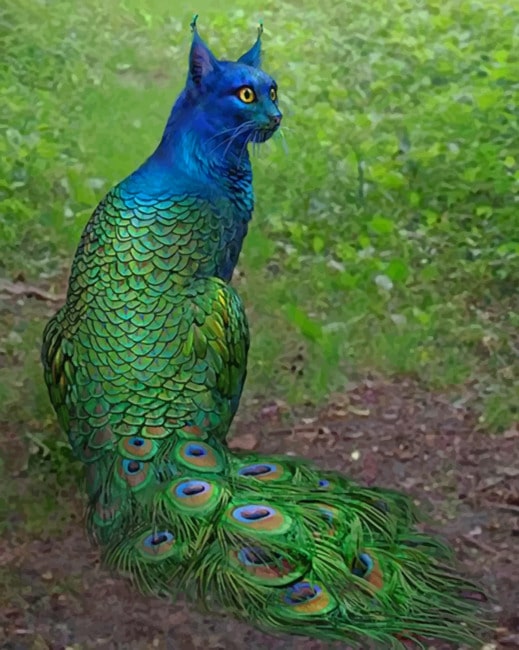 

Peacock Cat – Paint By Numbers - 40*50CM, 501 Original
