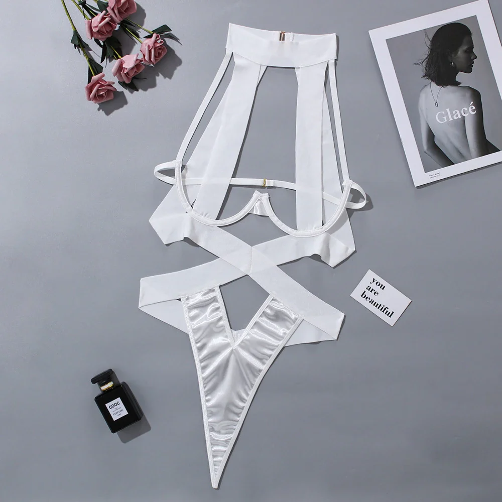 Billionm Black Bandage Lingerie Sexy Exotic Underwear Hollow Out Women Bodysuit Halter Porno Langerie European Clothing Sex Costumes Plus